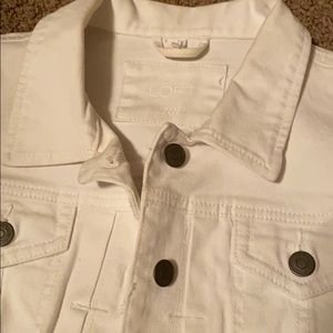 White denim jean jacket Loft 10petite